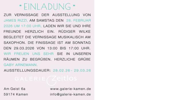 James Rizzi Ausstellung Einladung 2